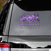 Lotusprinthandmade Alzheimer's Awareness Love Transparent Vinyl Decal 4 Sizes (6x9 Inches)