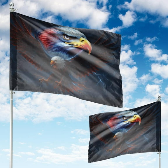 Lotusprinthandmade America Eagle 100% Polyester Vertical House Flag 36×60 inches, Outdoor hanging flag, Outdoor America flag