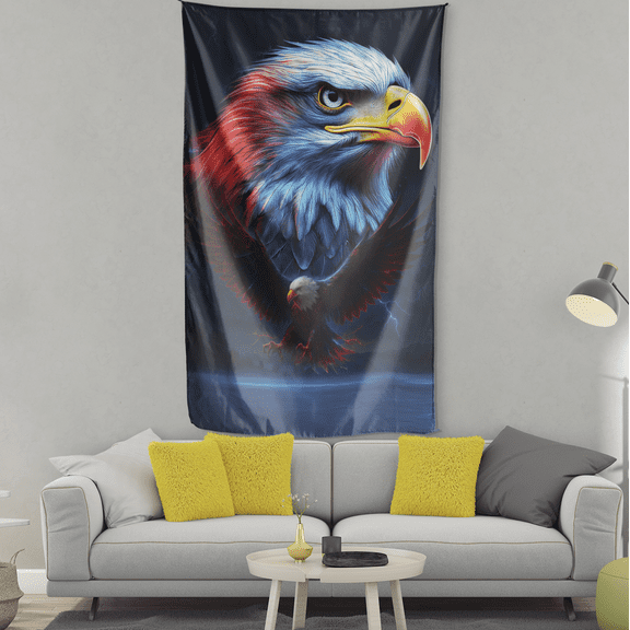 Lotusprinthandmade America Eagle 100% Polyester Wall Flag One Size 36 x 60 inches, Outdoor hanging flag, Outdoor America flag
