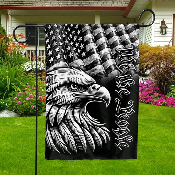 Lotusprinthandmade America Eagle Patriotic Garden Flag, Multicolor