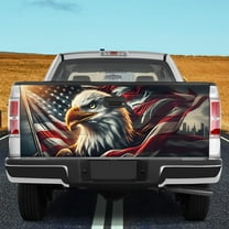 Lotusprinthandmade America Eagle US Flag Patriotic Tailgate Wrap 2 Sizes (24"x58"), America eagle tailgate wrap, us flag truck tailgate decal