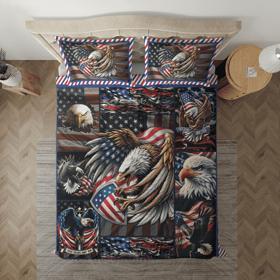 Lotusprinthandmade America Patriotic Eagle Bedding Set