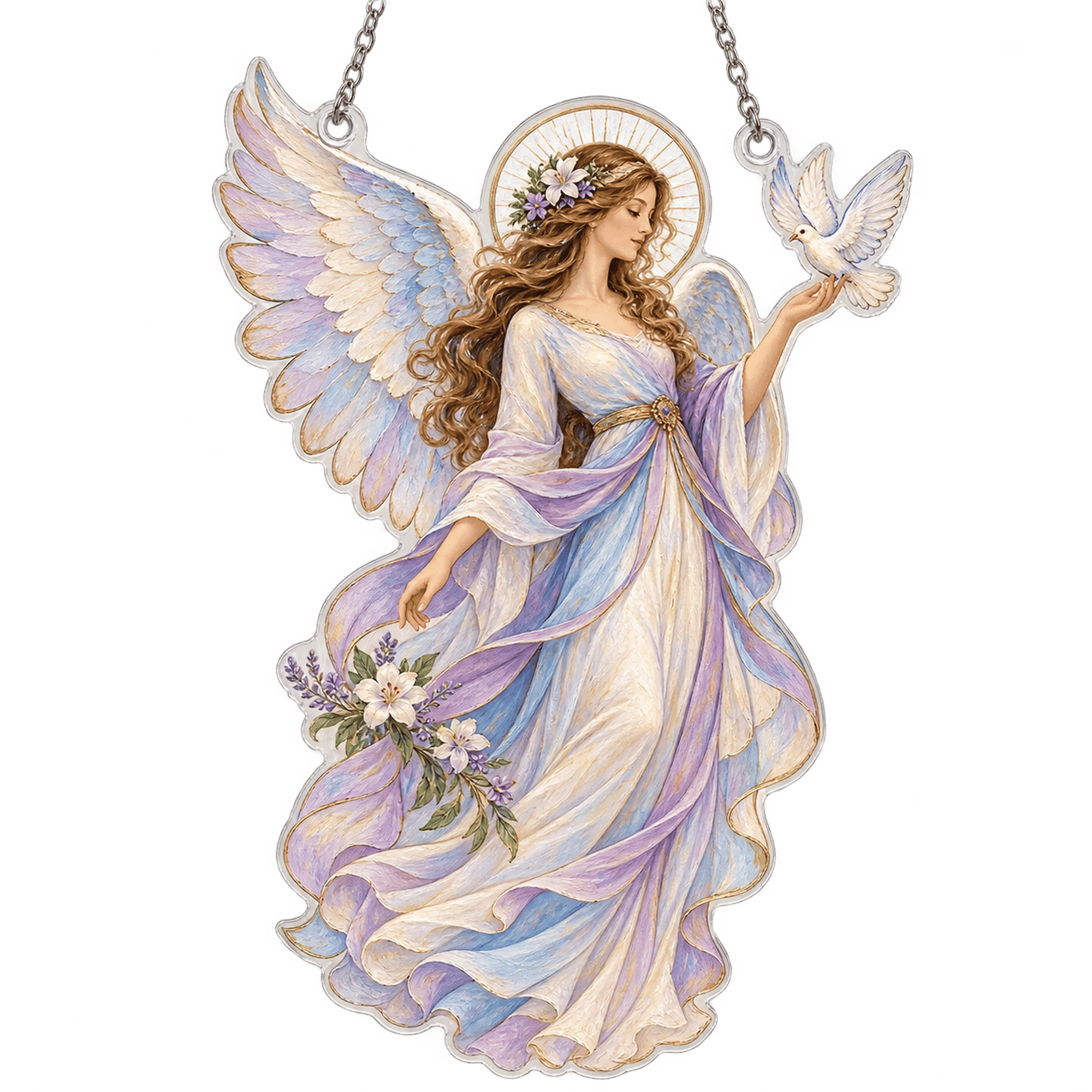 Lotusprinthandmade Angel With Dove Heavenly Wings Custom Shape Window ...