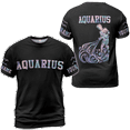 thumbnail image 1 of Lotusprinthandmade Aquarius Personalized Name Zodiac Sign Unisex T-shirt 3D S-5XL Multicolor, 1 of 5