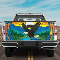 Lotusprinthandmade Bald Eagle Animal 3D Tailgate Wrap 2 Sizes (24"x58"), Animal Graphic Tailgate Wrap