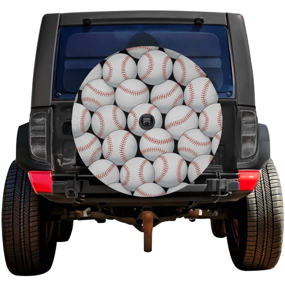 Lotusprinthandmade Baseball-Themed Spare Tire Cover With Backup Camera Hole 6 Sizes (34 in. V2), baseball spare tire cover, baseball truck accessory
