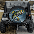 thumbnail image 1 of Lotusprinthandmade Bass Sea Bass Fishing Spare Tire Cover With Backup Camera Hole 6 Sizes (32 in.), 1 of 7