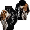 thumbnail image 1 of Lotusprinthandmade Beagle Personalized Name Dogs Dog Lovers Hoodie 3D (Lightweight) S-5XL Multicolor, 1 of 5