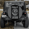 thumbnail image 1 of Lotusprinthandmade Beautiful Jesus Cross Spare Tire Cover Without Backup Camera Hole 6 Sizes (27 in.) , Faith-Inspired Tire Cover, Cozy Jesus-Themed Spare Tire Cover, 1 of 7