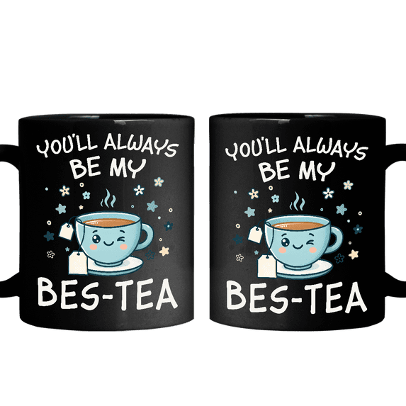 Lotusprinthandmade Bes-teas Tea Lover Black Ceramic Mug (15oz) (Made In US)