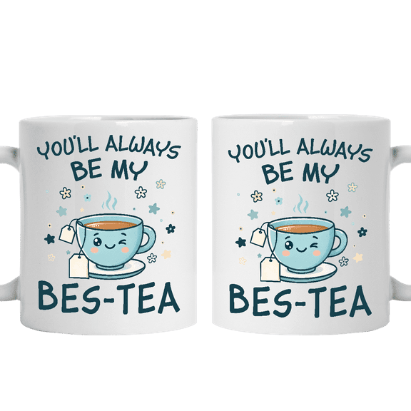 Lotusprinthandmade Bes-teas Tea Lover White Ceramic Mug (15oz) (Made In US)