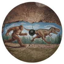Lotusprinthandmade Bigfoot And Dinosaur Spare Tire Cover With Backup Camera Hole 6 Sizes (27 in.)