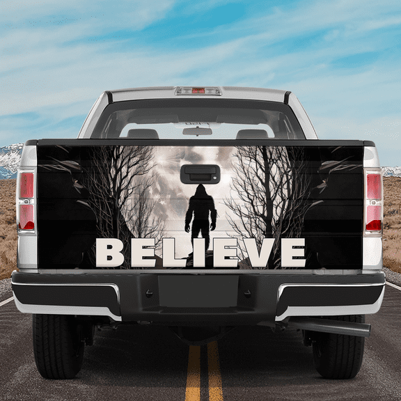 Lotusprinthandmade Bigfoot Tailgate Wrap 2 Sizes (24"x58"), bigfoot tailgate decal, bigfoot tailgate graphic, bigfoot truck wrap, bigfoot tailgate design