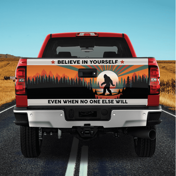 Lotusprinthandmade Bigfoot Tailgate Wrap 2 Sizes (24"x58"), bigfoot truck tailgate vinyl, bigfoot tailgate graphic decal