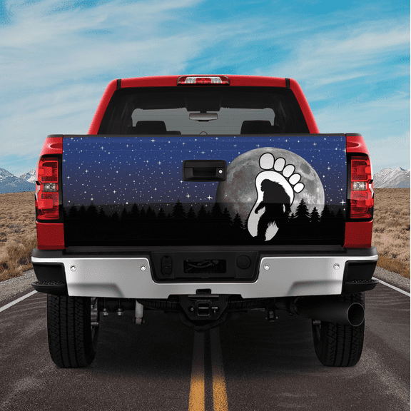 Lotusprinthandmade Bigfoot Tailgate Wrap 2 Sizes (24"x58"), bigfoot truck tailgate vinyl, bigfoot tailgate graphic decal