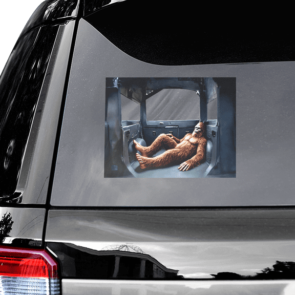 Lotusprinthandmade Bigfoot Transparent Vinyl Decal 4 Sizes (6x9 Inches), Bigfoot Car Decal
