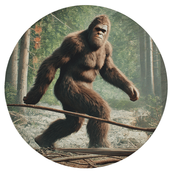 Lotusprinthandmade Bigfoot Walking Woods Spare Tire Cover Without Backup Camera Hole 6 Sizes (33 in.)