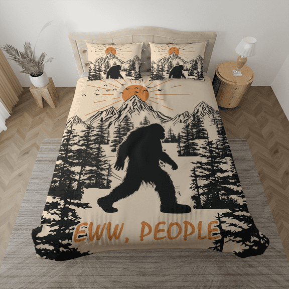 Lotusprinthandmade Bigfoot in Forest Bedding Set