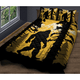 thumbnail image 1 of Lotusprinthandmade Bigfoot in Forest Quilt Bedding Set (White Binding) 5 Sizes (Made in Vietnam) (70x80), bigfoot quilt bedspread, 1 of 5