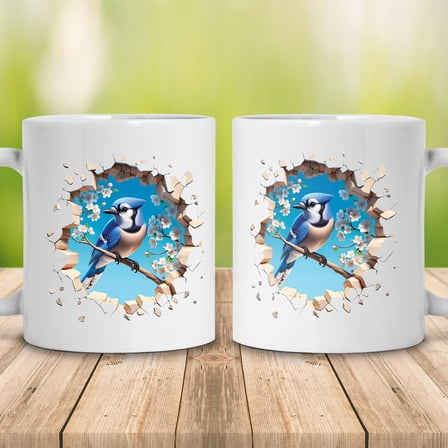 Lotusprinthandmade Bird Lovers Ceramic Mug 11 oz, White