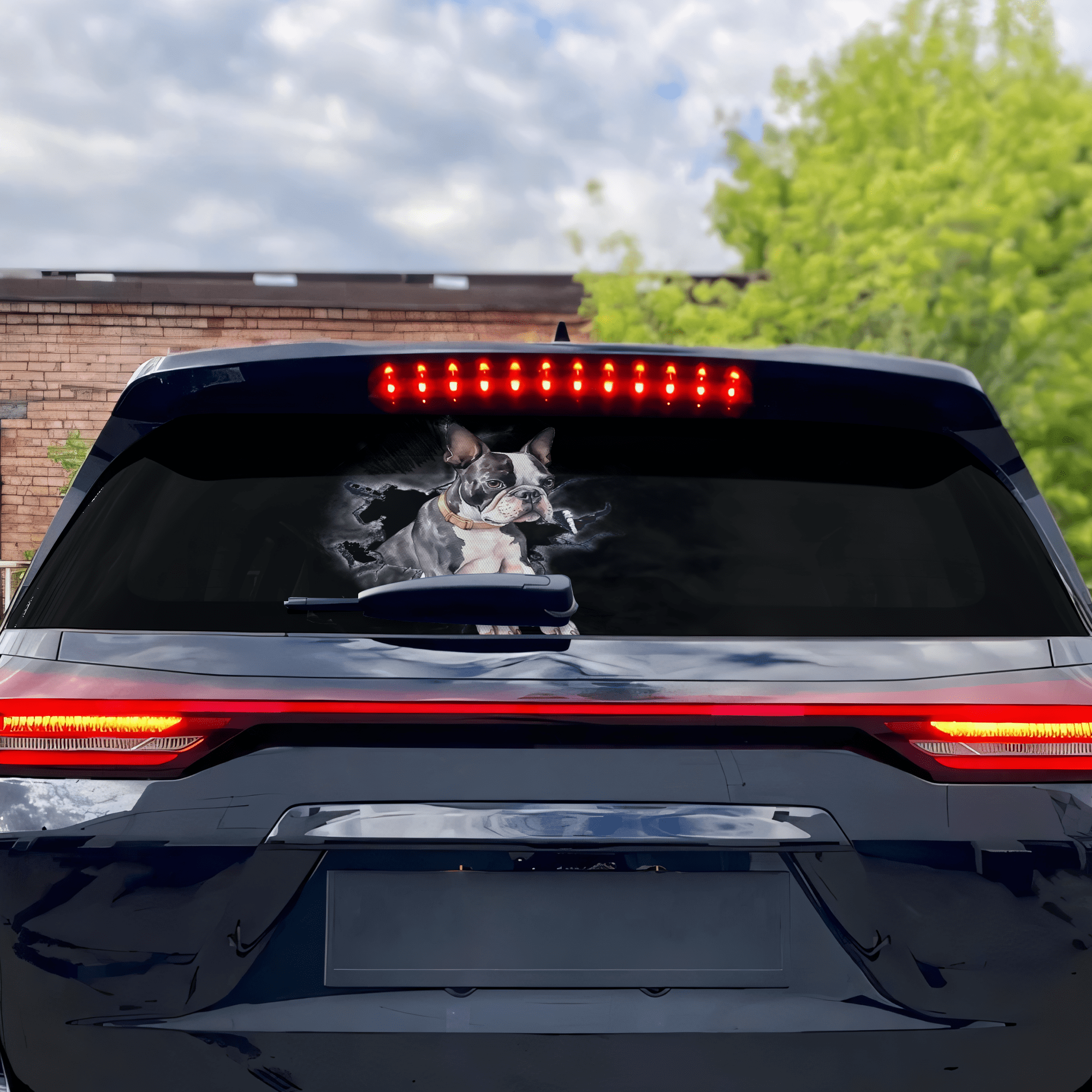 Lotusprinthandmade Boston Terrier Dog Rear Window Car Decal 3 Sizes ...