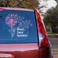 thumbnail image 1 of Lotusprinthandmade Breast Cancer Awareness Courage & Strength Pink Ribbon Transparent Vinyl Decal 4 Sizes, 1 of 3