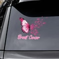thumbnail image 1 of Lotusprinthandmade Breast Cancer Awareness Courage & Strength Pink Ribbon Transparent Vinyl Decal 4 Sizes, 1 of 3