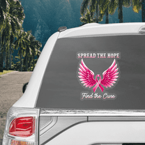 Lotusprinthandmade Breast Cancer Awareness Spread The Hope Find The Cure Transparent Vinyl Decal 4 Sizes (6x9 Inches)