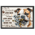 thumbnail image 1 of Lotusprinthandmade Bulldog When It’s Too Hard To Look Back Look Right Beside You Canvas 1.5in 12" x 8", 1 of 5