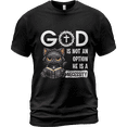 thumbnail image 1 of Lotusprinthandmade Cat God is Not An Option He is a Necessity Black Classic Unisex T-Shirt 100% Cotton S-5XL (S), 1 of 5