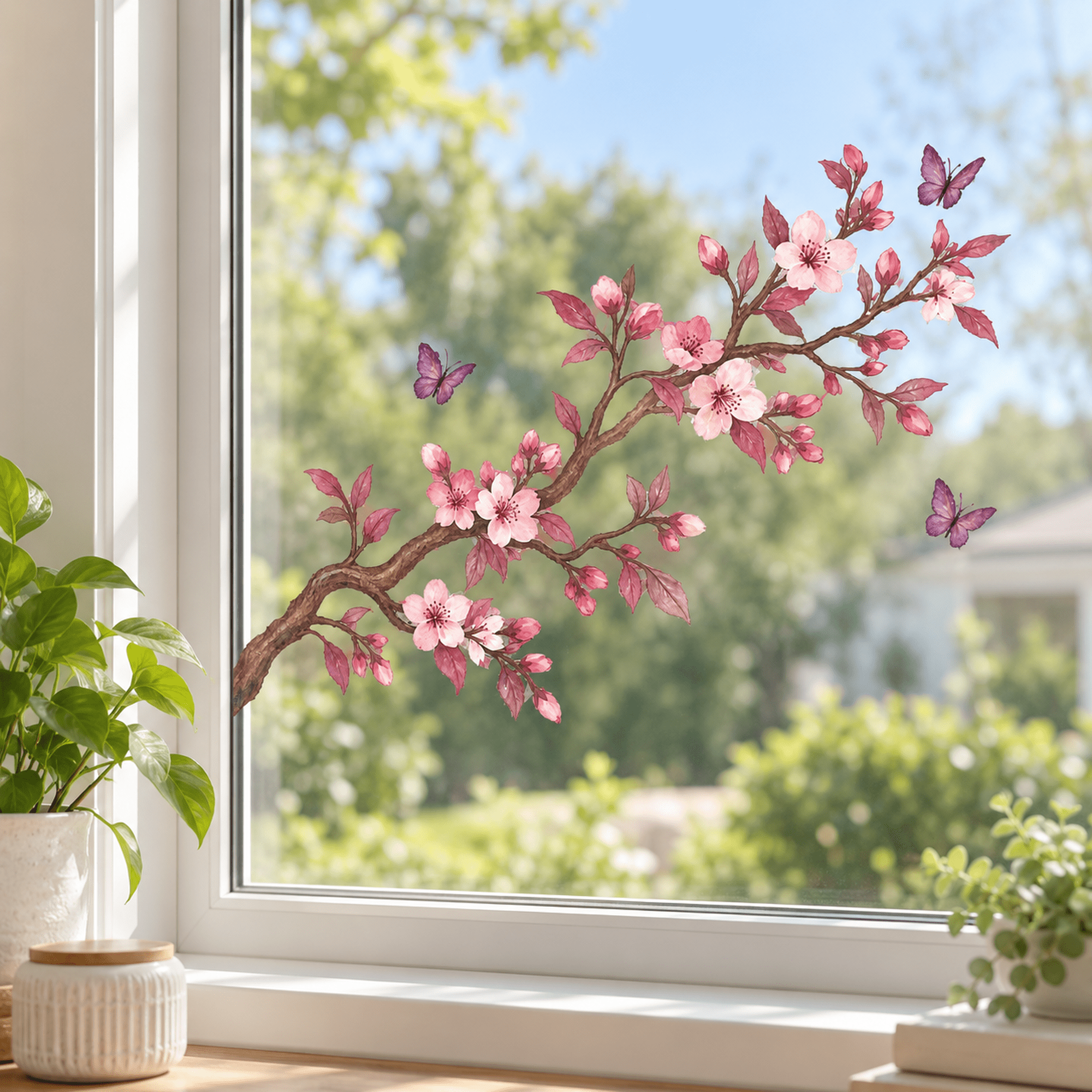 Lotusprinthandmade Cherry Blossom Branch Transparent Vinyl Decal ...