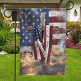 thumbnail image 1 of Lotusprinthandmade Christian Cross America 100% Polyester Garden Flag 12x18 inches, 1 of 4