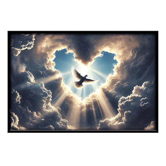 Lotusprinthandmade Christian Dove and Jesus Canvas 1.5in 36" x 24", Jesus Canvas