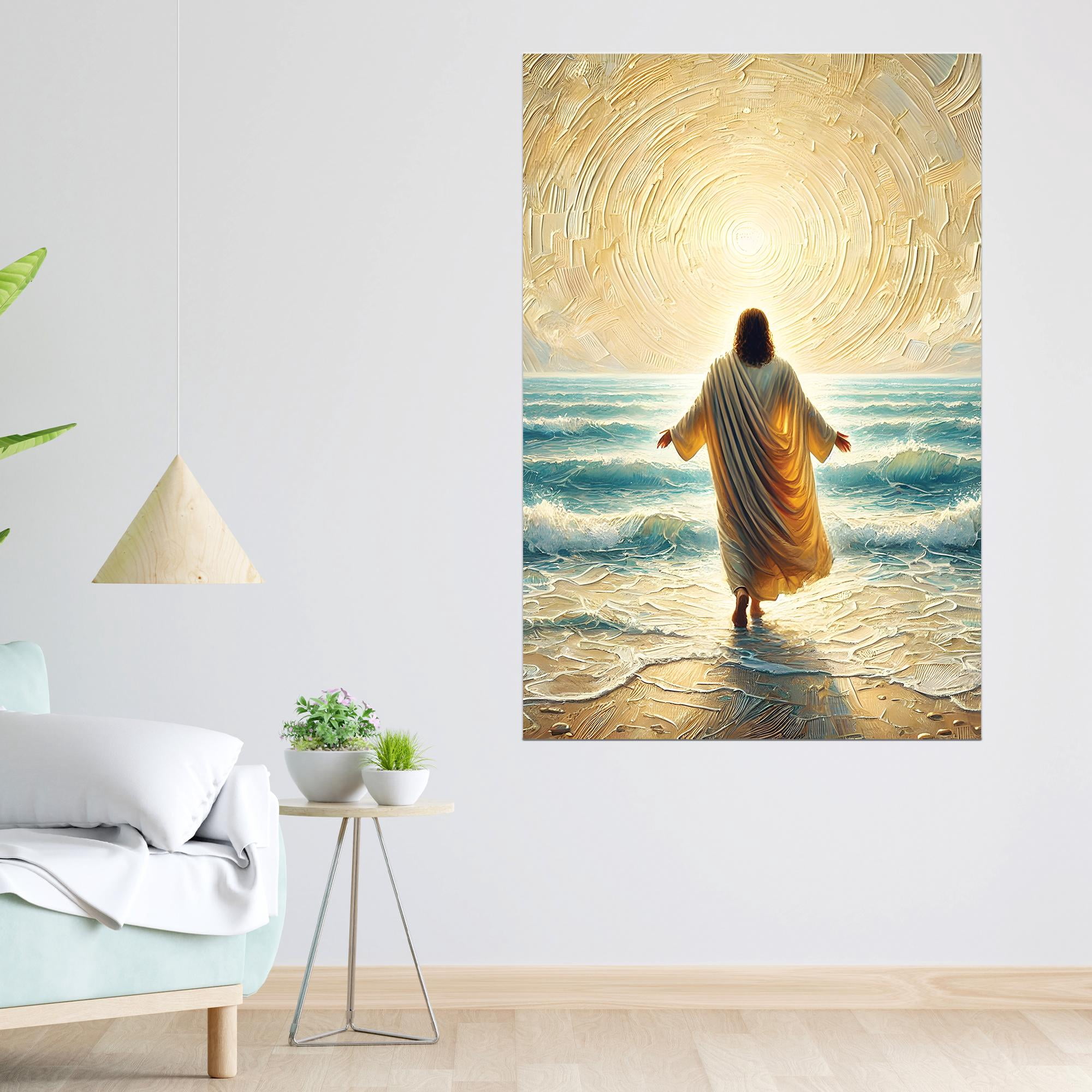 Lotusprinthandmade Christian Faith Art Jesus Christ Walking on Water ...