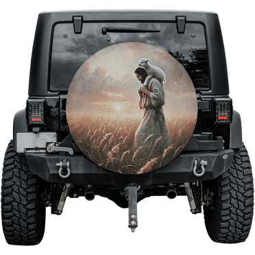 Lotusprinthandmade Christian Jesus The Shepherd Spare Tire Cover Without Backup Camera Hole 6 Sizes (27 in.)