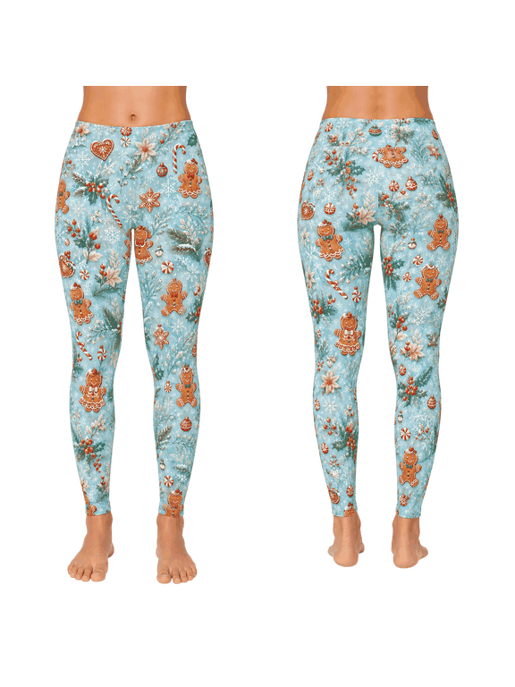 Christmas Cookie All-over Print Leggings, Festive Holiday Yoga Pants
