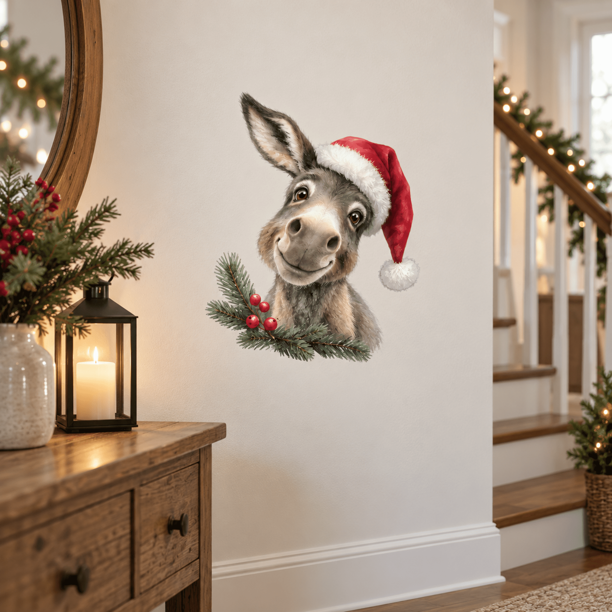 Lotusprinthandmade Christmas Donkey Transparent Vinyl Decal, Cute ...