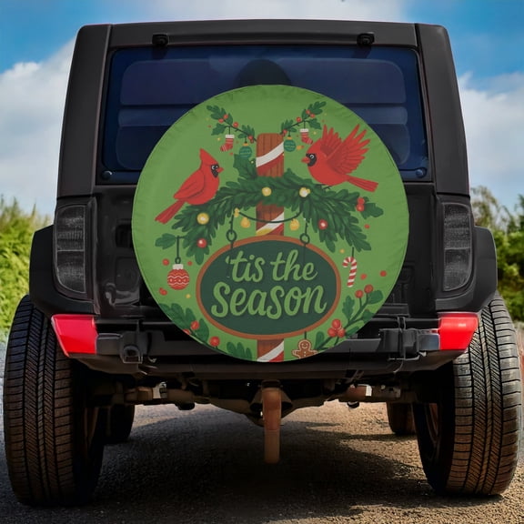 Lotusprinthandmade Christmas Garden Spare Tire Cover Without Backup Camera Hole 6 Sizes (35 in.)