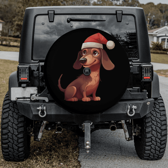 Lotusprinthandmade Christmas Gifts For Dachshund Lovers Owner Spare Tire Cover With Backup Camera Hole 6 Sizes (27 in.)