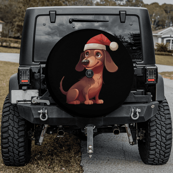 Lotusprinthandmade Christmas Gifts For Dachshund Lovers Owner Spare Tire Cover With Backup Camera Hole 6 Sizes (35 in.)