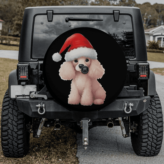 Lotusprinthandmade Christmas Gifts For Poodle Lovers Owner Spare Tire Cover With Backup Camera Hole 6 Sizes (32 in.)