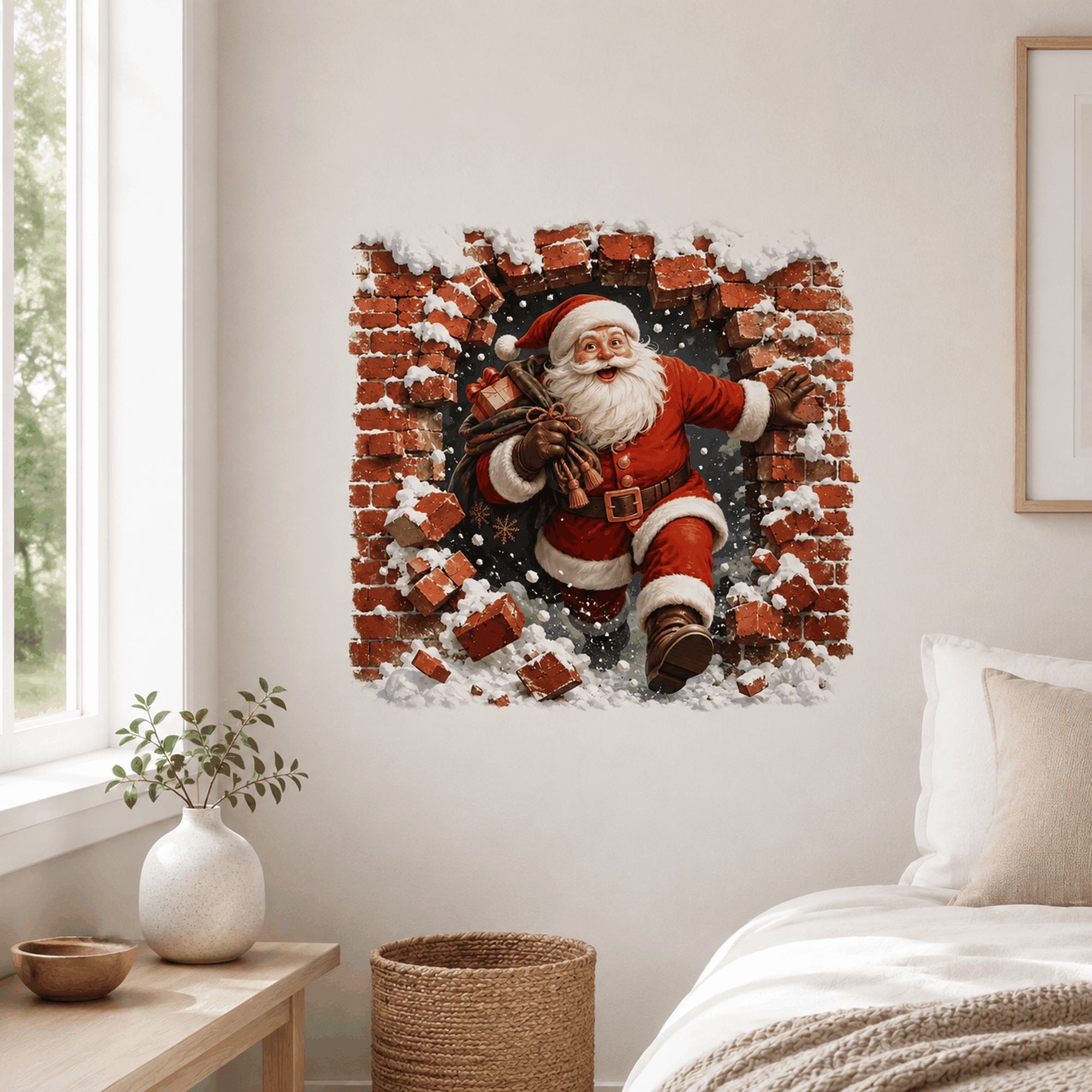 Lotusprinthandmade Christmas Santa Transparent Vinyl Decal Multicolor ...
