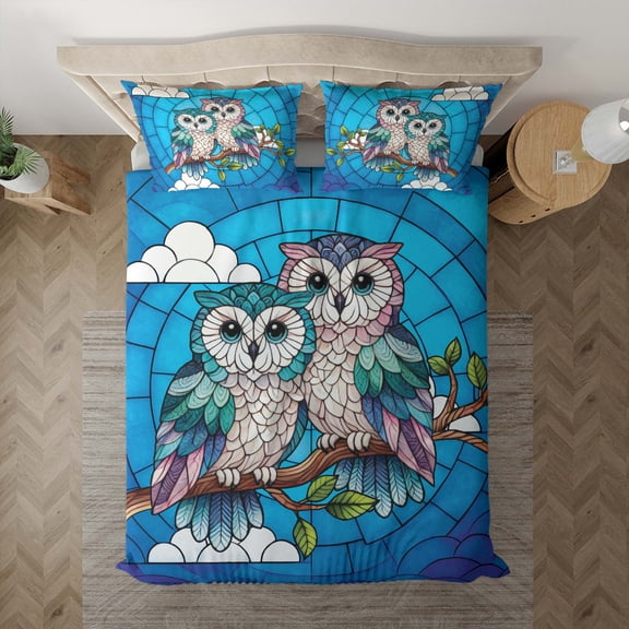 Lotusprinthandmade Colorful Bird Owl Bedding Set (Made in Vietnam) (60x80) – Bedding Set With Colorful Bird Owl Theme