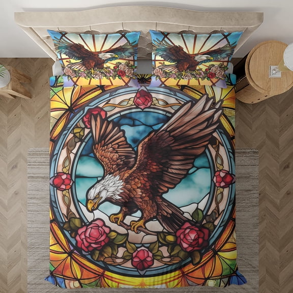 Lotusprinthandmade Colorful Eagle Bedding Set, Multicolor, 60x80