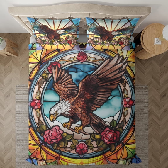 Lotusprinthandmade Colorful Eagle Bedding Set, Multicolor, 60x80