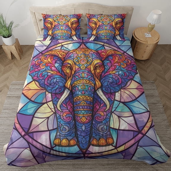 Lotusprinthandmade Colorful Elephant Lovers Bedding Set