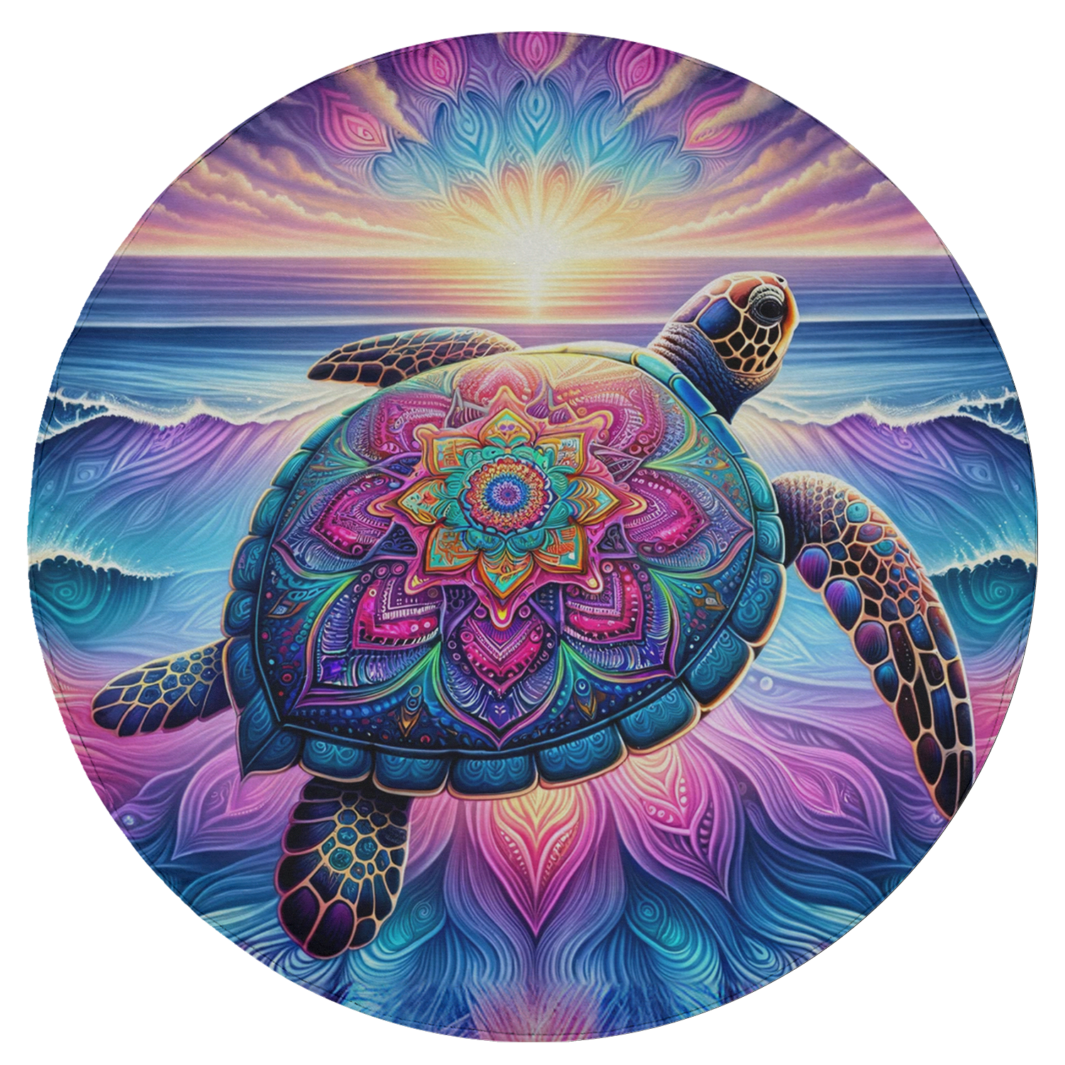 Lotusprinthandmade Colorful Mandala Sea Turtle Spare Tire Cover Without ...