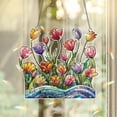 thumbnail image 1 of Lotusprinthandmade Colorful Tulips Floral Custom Shape Star Hologram Ornament 10in, tulips floral holographic ornament, tulips floral ornament, 1 of 4