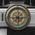 thumbnail image 1 of Lotusprinthandmade Compass Bronze Spare Tire Cover With Backup Camera Hole 6 Sizes (27 in.) – Compass Pattern Tire Cover, 1 of 5
