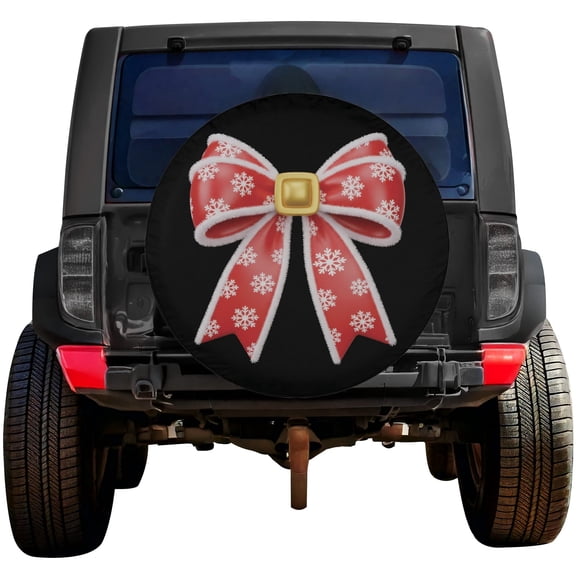 Lotusprinthandmade Coquette Santa Belt Bow Christmas Spare Tire Cover Without Backup Camera Hole 6 Sizes (31 in.)